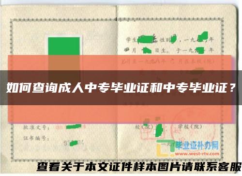 如何查询成人中专毕业证和中专毕业证？缩略图