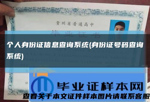 个人身份证信息查询系统(身份证号码查询系统)缩略图