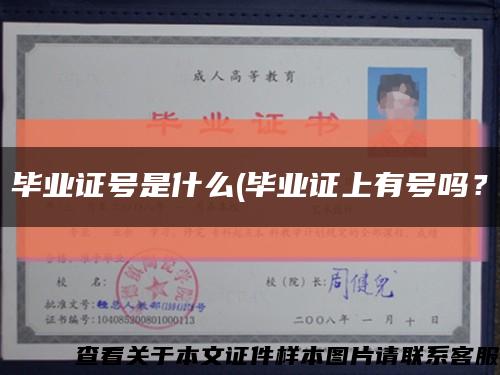 毕业证号是什么(毕业证上有号吗？缩略图