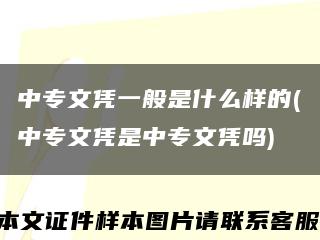 中专文凭一般是什么样的(中专文凭是中专文凭吗)缩略图
