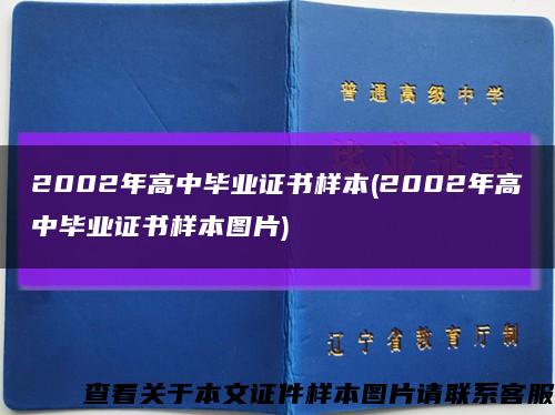 2002年高中毕业证书样本(2002年高中毕业证书样本图片)缩略图