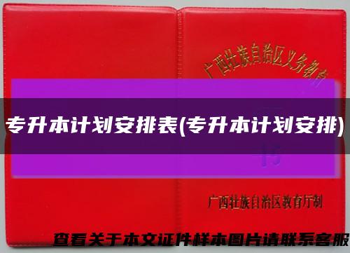 专升本计划安排表(专升本计划安排)缩略图