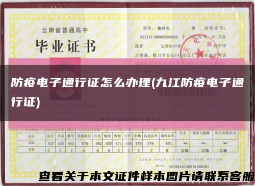 防疫电子通行证怎么办理(九江防疫电子通行证)缩略图
