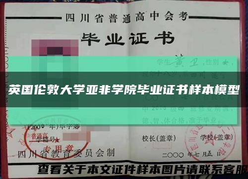 英国伦敦大学亚非学院毕业证书样本模型缩略图
