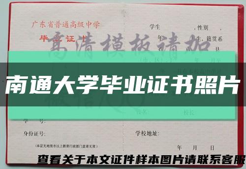 南通大学毕业证书照片缩略图