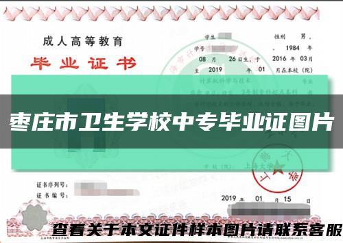 枣庄市卫生学校中专毕业证图片缩略图