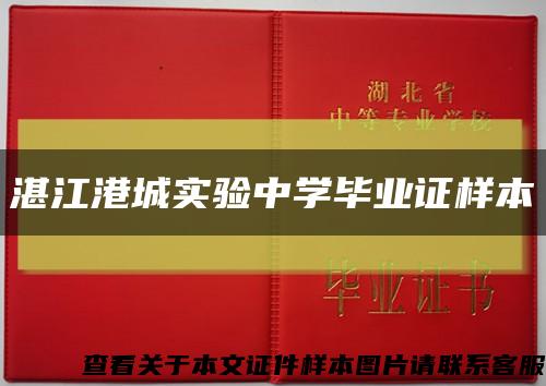 湛江港城实验中学毕业证样本缩略图