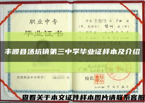丰顺县汤坑镇第三中学毕业证样本及介绍缩略图