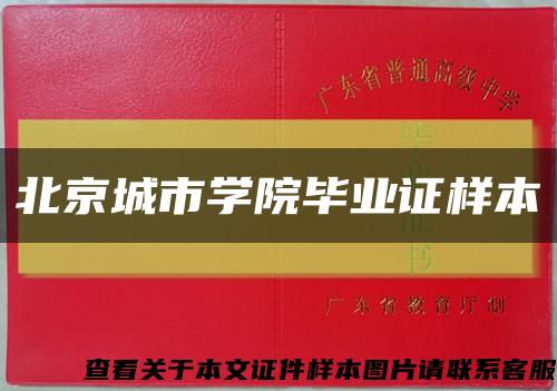 北京城市学院毕业证样本缩略图