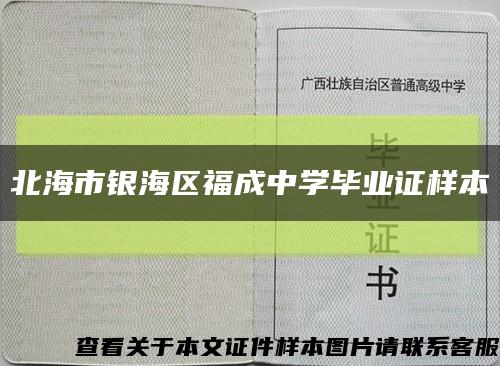 北海市银海区福成中学毕业证样本缩略图
