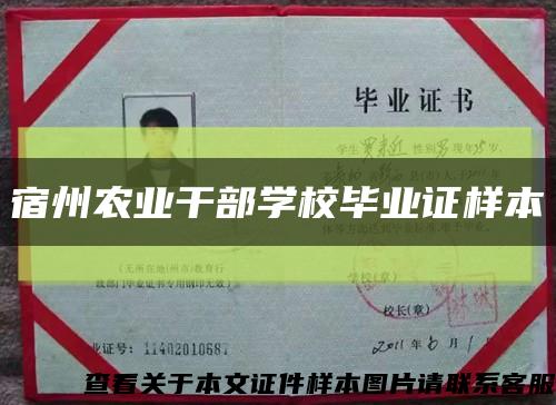 宿州农业干部学校毕业证样本缩略图