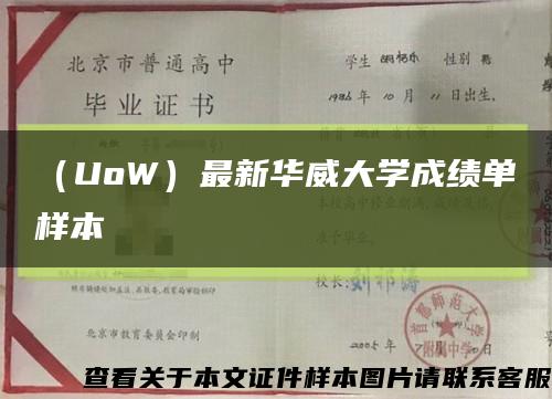 （UoW）最新华威大学成绩单样本缩略图