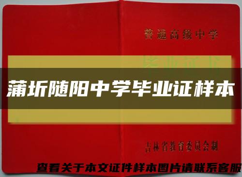 蒲圻随阳中学毕业证样本缩略图