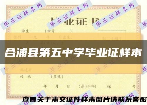 合浦县第五中学毕业证样本缩略图