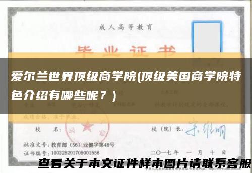 爱尔兰世界顶级商学院(顶级美国商学院特色介绍有哪些呢？)缩略图