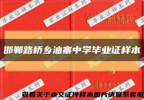 邯郸路桥乡油寨中学毕业证样本缩略图