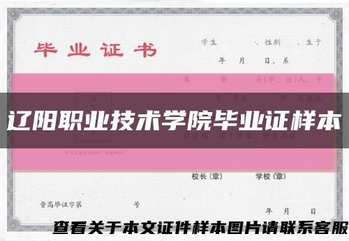 辽阳职业技术学院毕业证样本缩略图