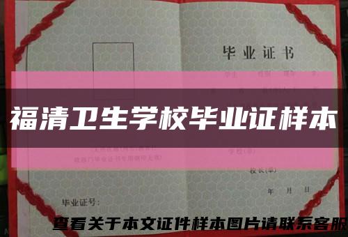 福清卫生学校毕业证样本缩略图
