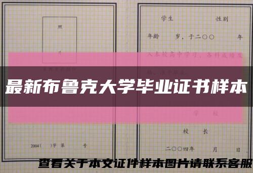 最新布鲁克大学毕业证书样本缩略图