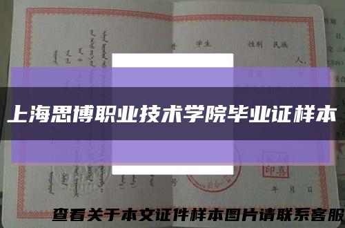 上海思博职业技术学院毕业证样本缩略图