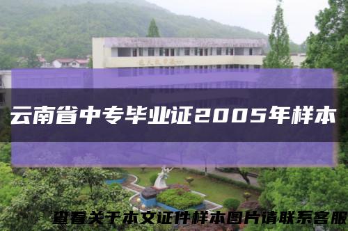 云南省中专毕业证2005年样本缩略图