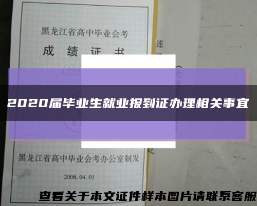 2020届毕业生就业报到证办理相关事宜缩略图