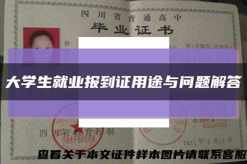 大学生就业报到证用途与问题解答缩略图