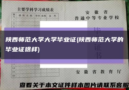 陕西师范大学大学毕业证(陕西师范大学的毕业证啥样)缩略图