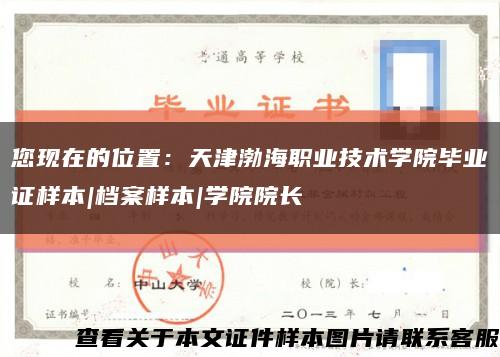 您现在的位置：天津渤海职业技术学院毕业证样本|档案样本|学院院长缩略图