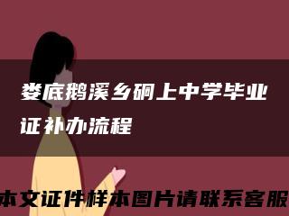 娄底鹅溪乡硐上中学毕业证补办流程缩略图