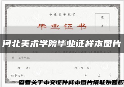 河北美术学院毕业证样本图片缩略图