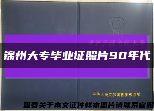 锦州大专毕业证照片90年代缩略图
