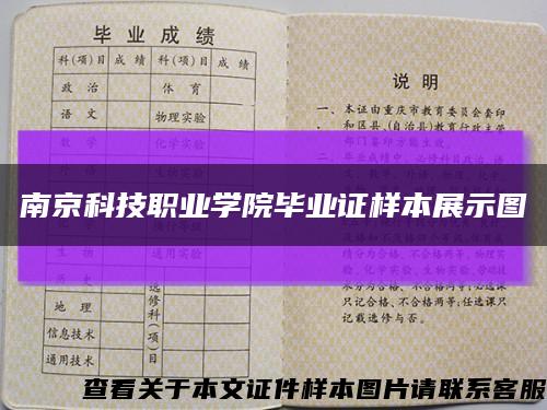 南京科技职业学院毕业证样本展示图缩略图