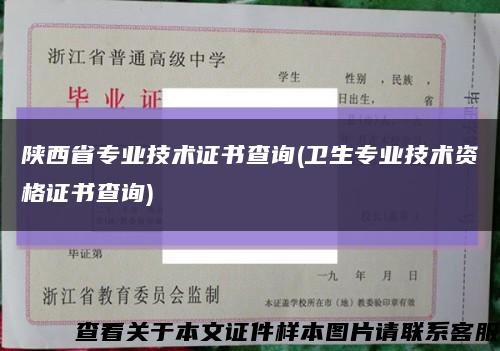 陕西省专业技术证书查询(卫生专业技术资格证书查询)缩略图