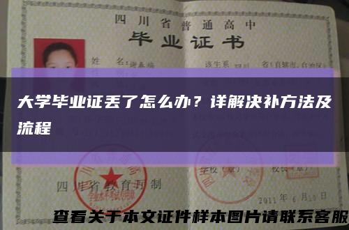 大学毕业证丢了怎么办？详解决补方法及流程缩略图