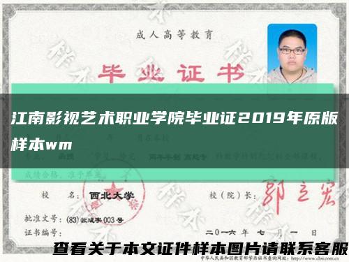 江南影视艺术职业学院毕业证2019年原版样本wm缩略图