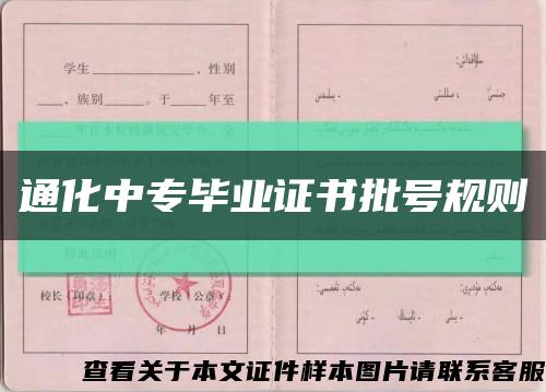 通化中专毕业证书批号规则缩略图