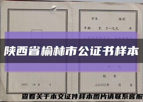 陕西省榆林市公证书样本缩略图