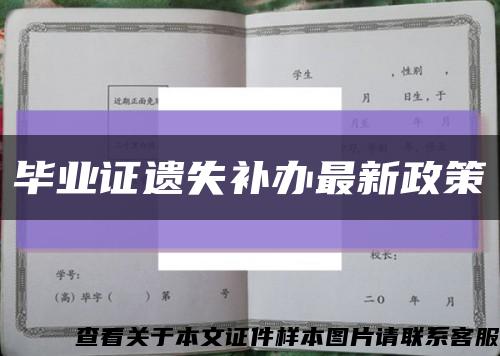 毕业证遗失补办最新政策缩略图