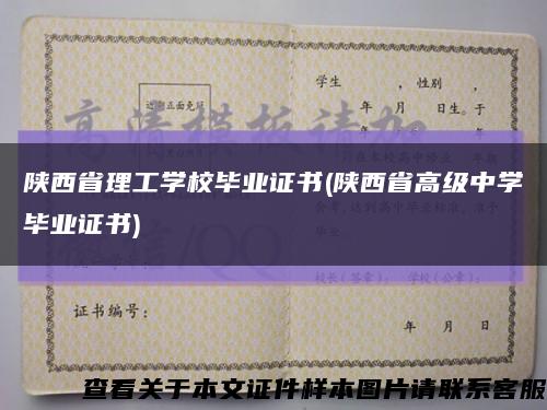 陕西省理工学校毕业证书(陕西省高级中学毕业证书)缩略图