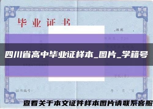 四川省高中毕业证样本_图片_学籍号缩略图