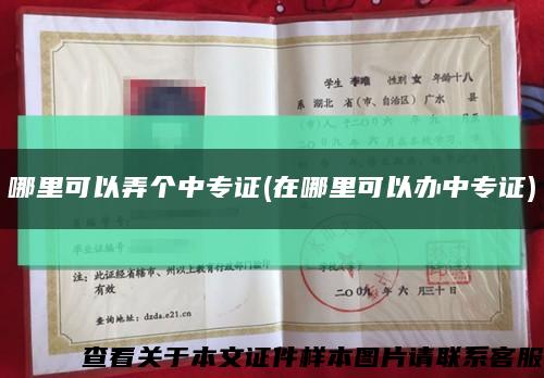 哪里可以弄个中专证(在哪里可以办中专证)缩略图