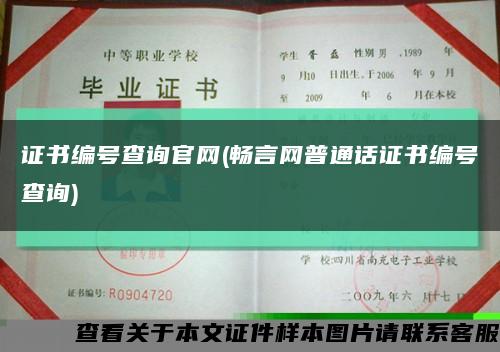 证书编号查询官网(畅言网普通话证书编号查询)缩略图