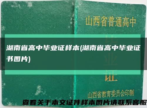 湖南省高中毕业证样本(湖南省高中毕业证书图片)缩略图