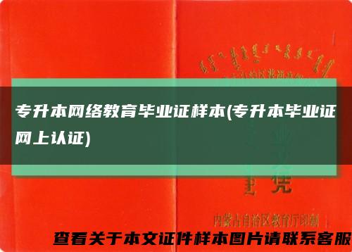 专升本网络教育毕业证样本(专升本毕业证网上认证)缩略图
