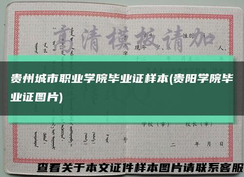 贵州城市职业学院毕业证样本(贵阳学院毕业证图片)缩略图
