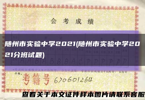 随州市实验中学2021(随州市实验中学2021分班试题)缩略图