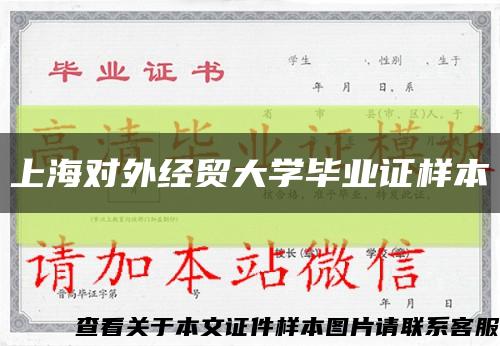 上海对外经贸大学毕业证样本缩略图