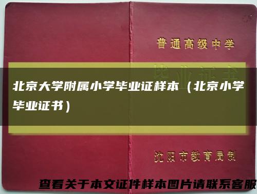 北京大学附属小学毕业证样本（北京小学毕业证书）缩略图