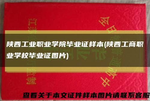 陕西工业职业学院毕业证样本(陕西工商职业学校毕业证图片)缩略图
